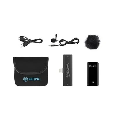 BOYA 2.4Ghz Wireless Microphone For Mobile Device, Pc, Tablet Etc (1Transmitter+1Receiver With Lightning  Jack)